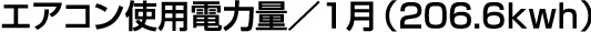 エアコン使用電力量／1月（206.6kwh）