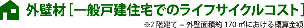 外壁材、一般戸建住宅でのライフサイクルコスト